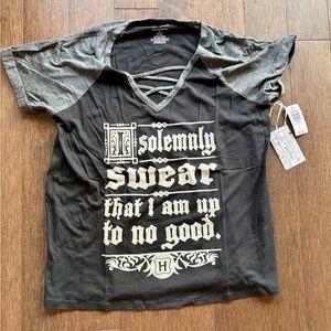 Torrid Plus Size 0 Harry Potter Solemnly Swear Strappy Graphic Tee T shirt New